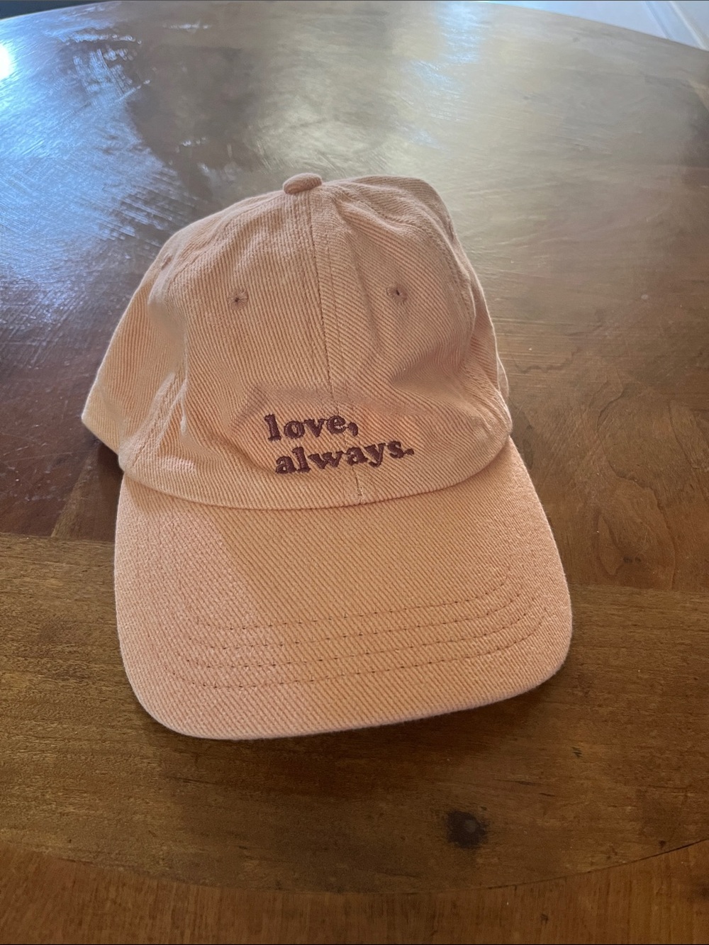 love, always. Peach Kids Baseball Cap